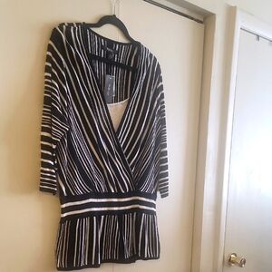 Style & CO. Black and White Striped Sweater